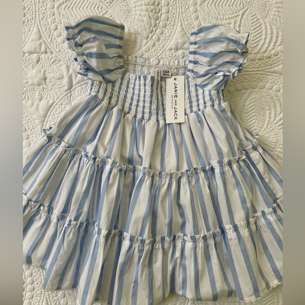 Janie and Jack Abigail Striped Smocked Baby Dress